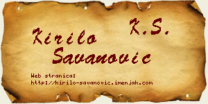 Kirilo Savanović vizit kartica